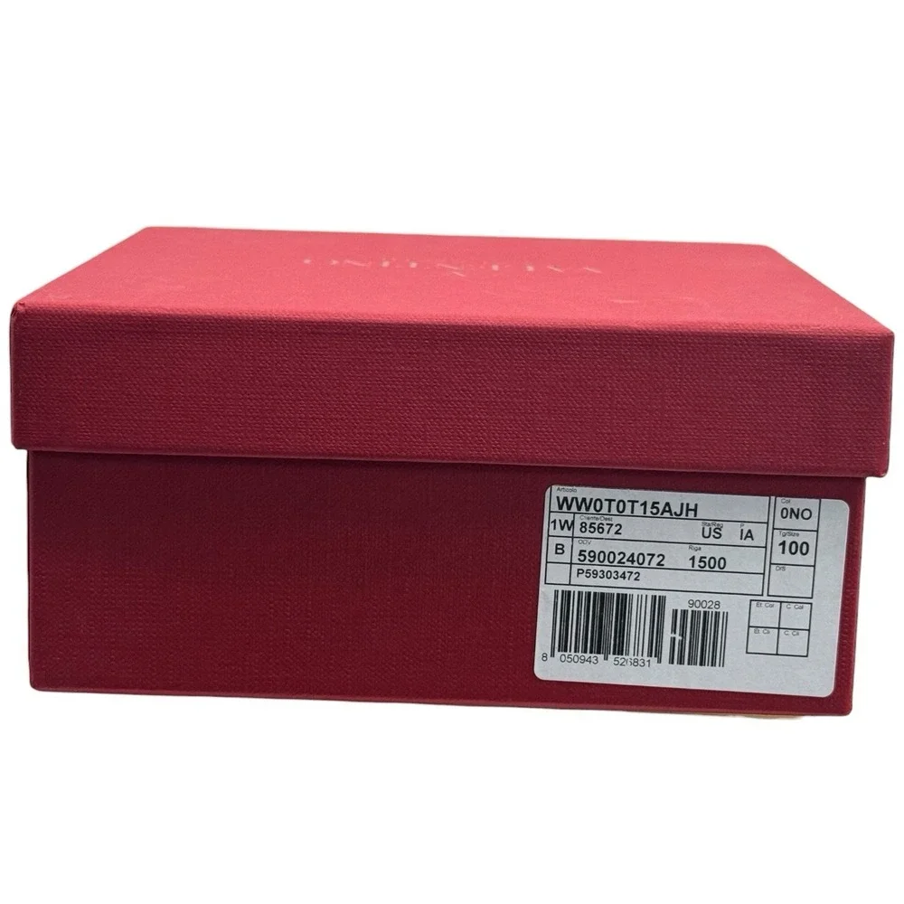 NEW WITH BOX Valentino Black Red Leather V Logo‎ Studded Belt Luxury 100cm L